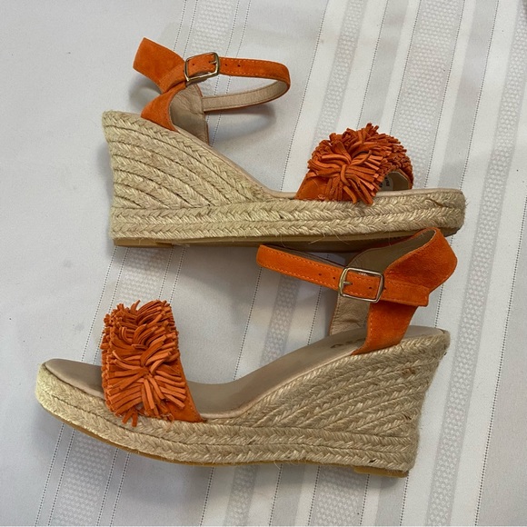 Sesto Meucci 8476 Womens Espadrille Wedge Sandals & Leather Fringe size 9.5 - Picture 5 of 11